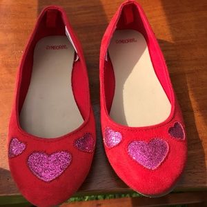 Gymboree Red and Pink Glitter Flat Shoes Girls 11